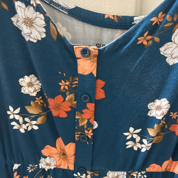 Torrid Super Soft Teal Flowered Dress - Picture 4 of 6